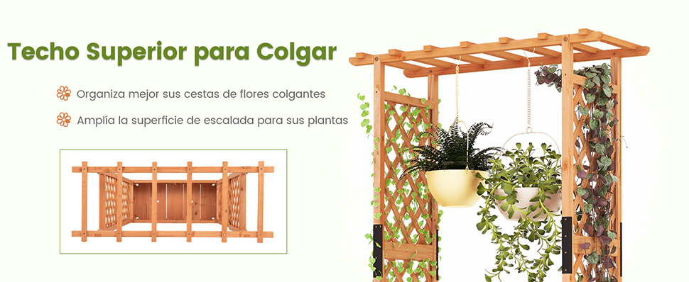 Huerto urbano de madera natural 