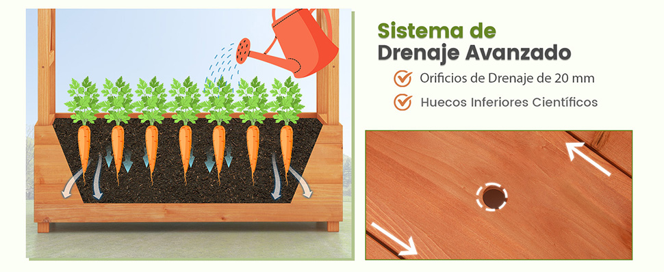 Macetero madera abeto impermeable