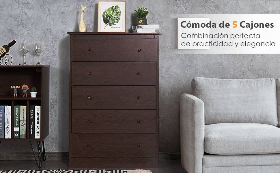 Cómoda de 5 cajones