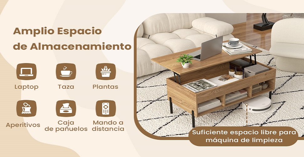 mesa de café con elevación