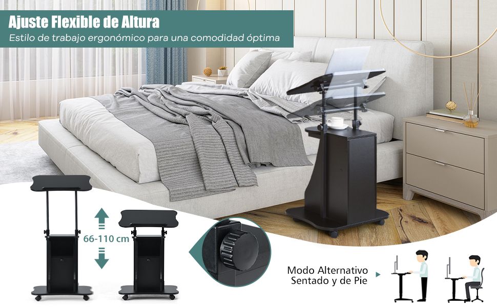 Escritorio de pie con ruedas
