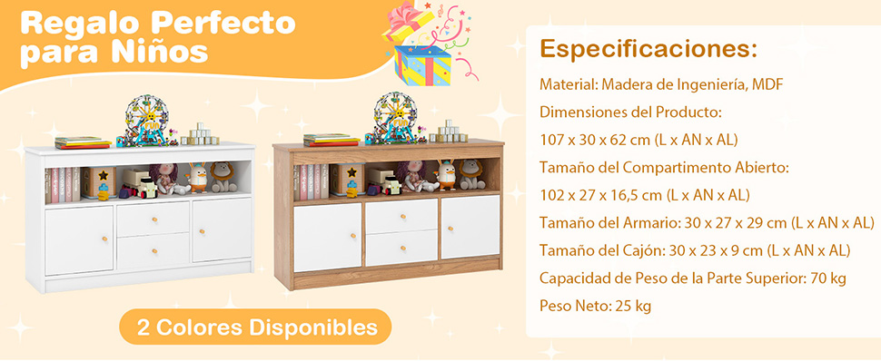 Estantería con cajones y puertas 