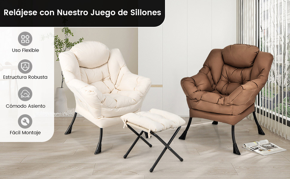 Conjunto sillón y otomana