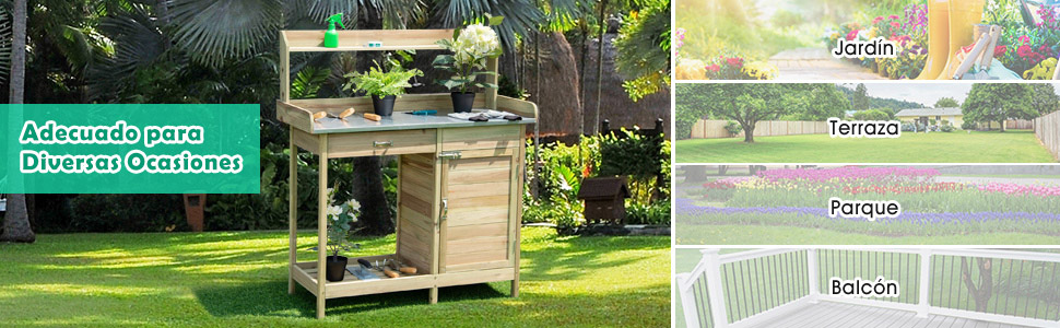 Mesa de cultivo con almacenamiento