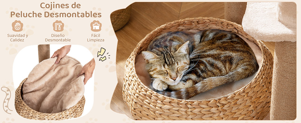 árbol para gatos con postes de rascado de sisal