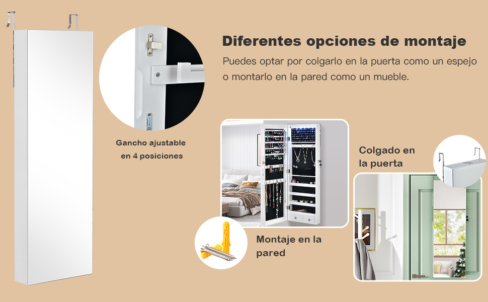 Estantería para cosméticos con espejo