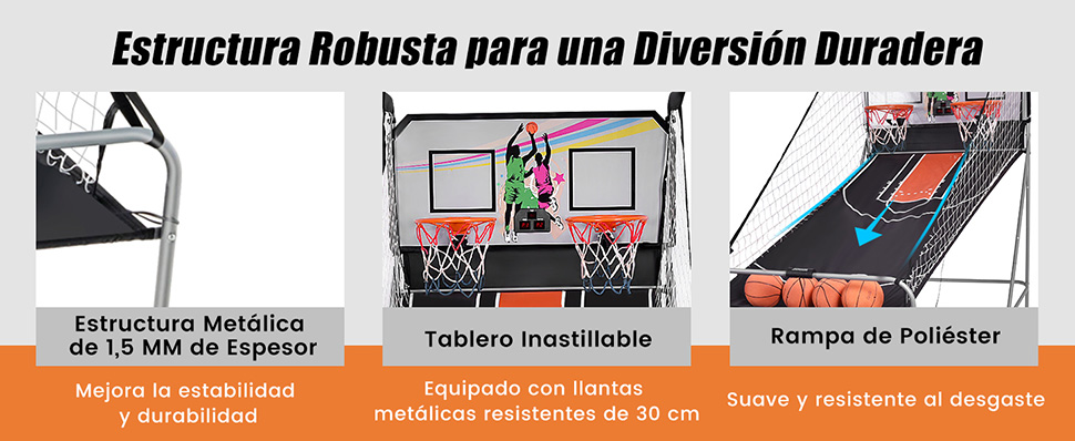 Canasta baloncesto doble tiro