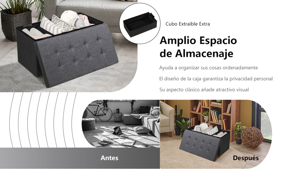 caja de almacenamiento con contenedor extraíble