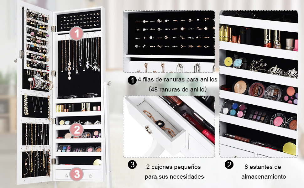 Gabinete de joyería con espejo