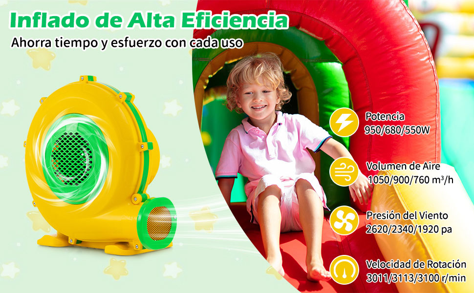 Ventilador para casas inflables