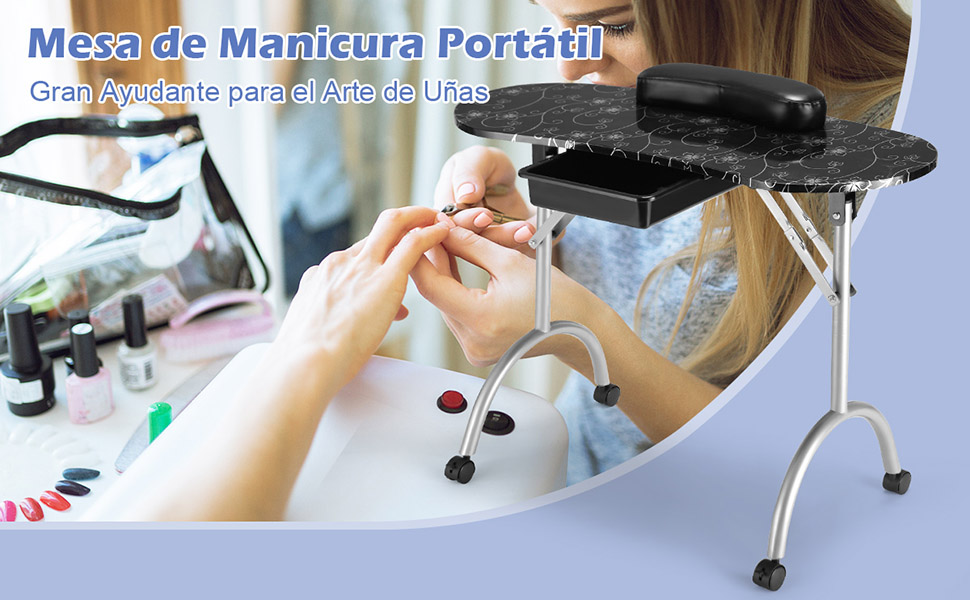 Mesa de Manicura Plegable Portátil