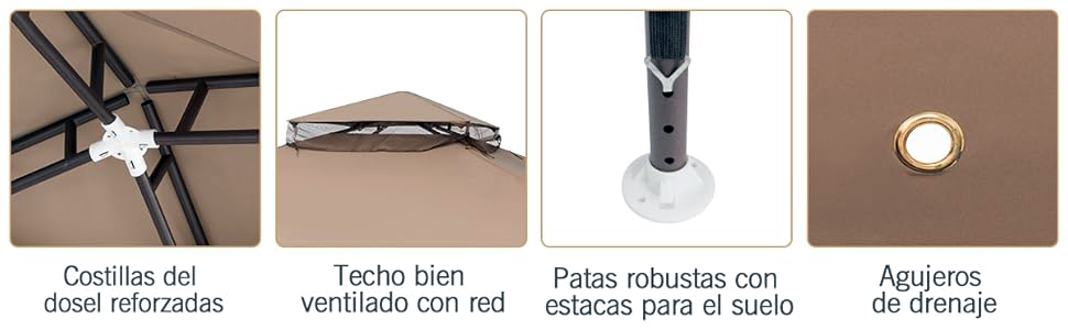 Glorieta exterior acero