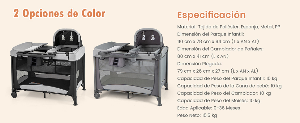 ‌‌Changer integrado en cuna‌