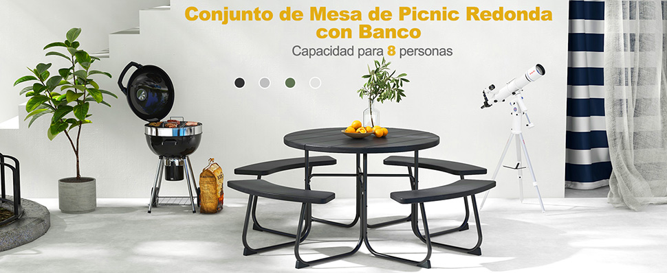 Mesa de picnic redonda