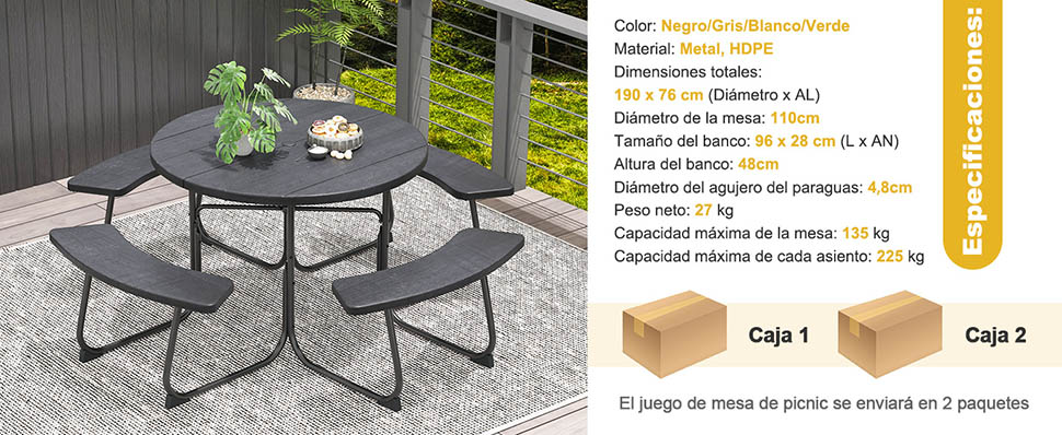 Mesa tipo madera exterior