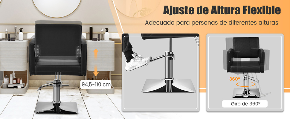 silla de peluquería acolchada para salón de belleza