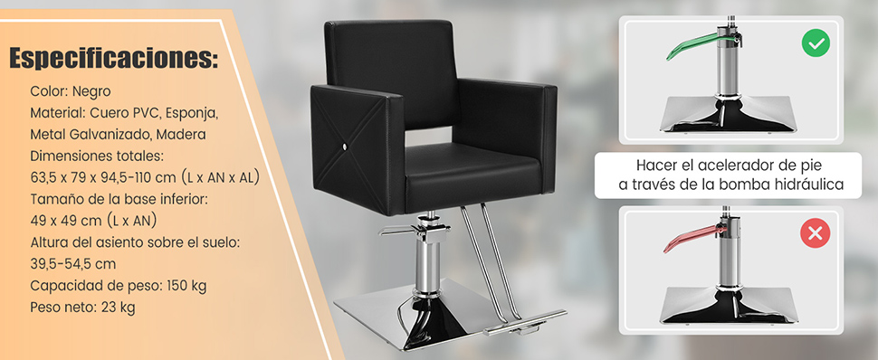 sillón de maquillaje profesional para peluquerías y spa