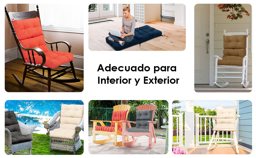 almohada para silla de patio con cinturones antideslizantes