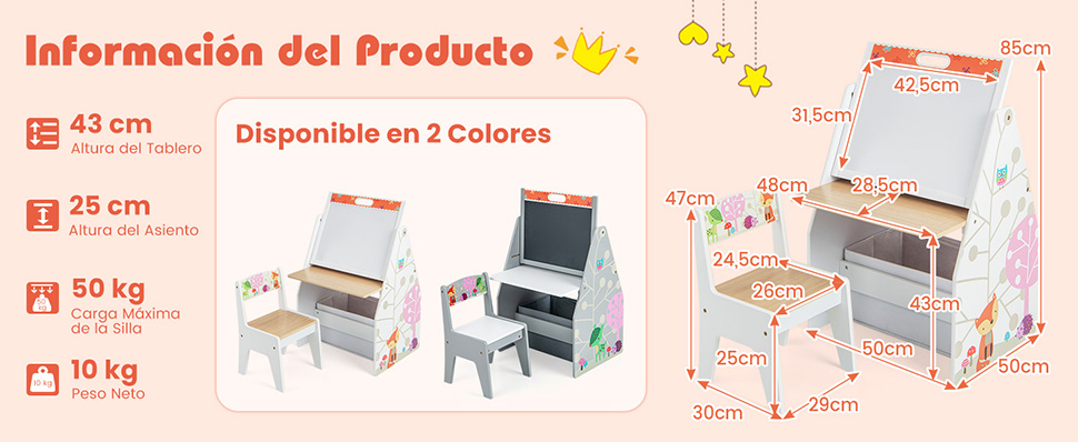 Caballete con almacenamiento