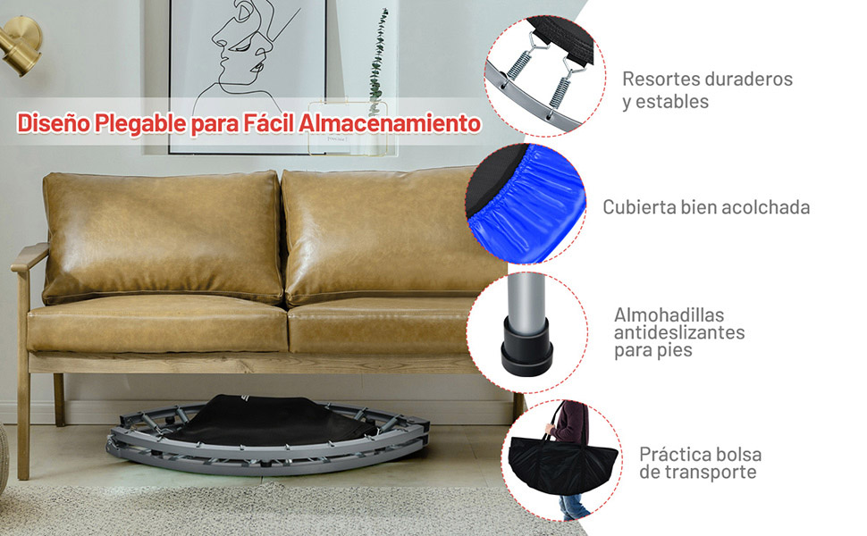 Mini trampolín con barra