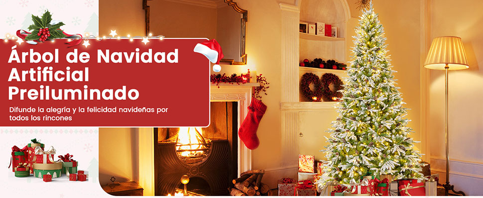 Árbol de Navidad preiluminado