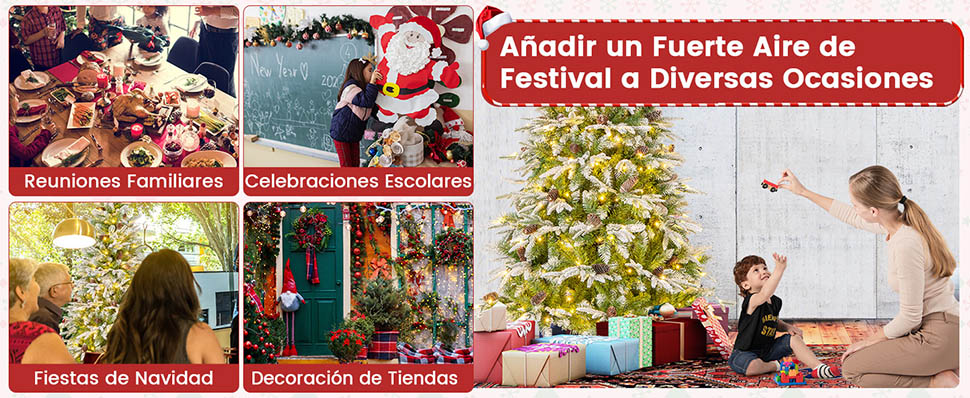 Árbol de Navidad realista con piñas
