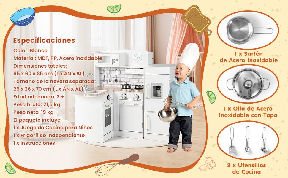 Conjunto de juego de cocina de chef