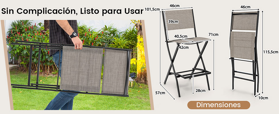 Silla de bar para jardín