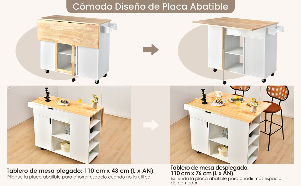 Carrito de cocina con ruedas