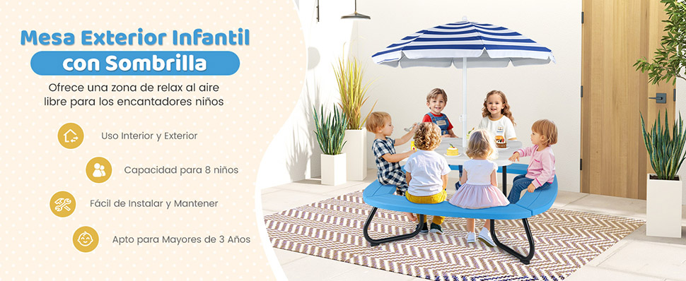 Mesa de picnic infantil