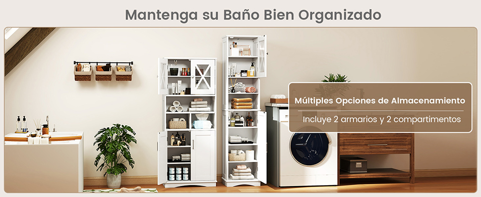 ‌‌Armario de almacenamiento para baño pequeño