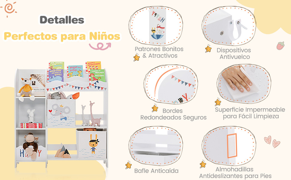 Estante niños 3 niveles almacenamiento