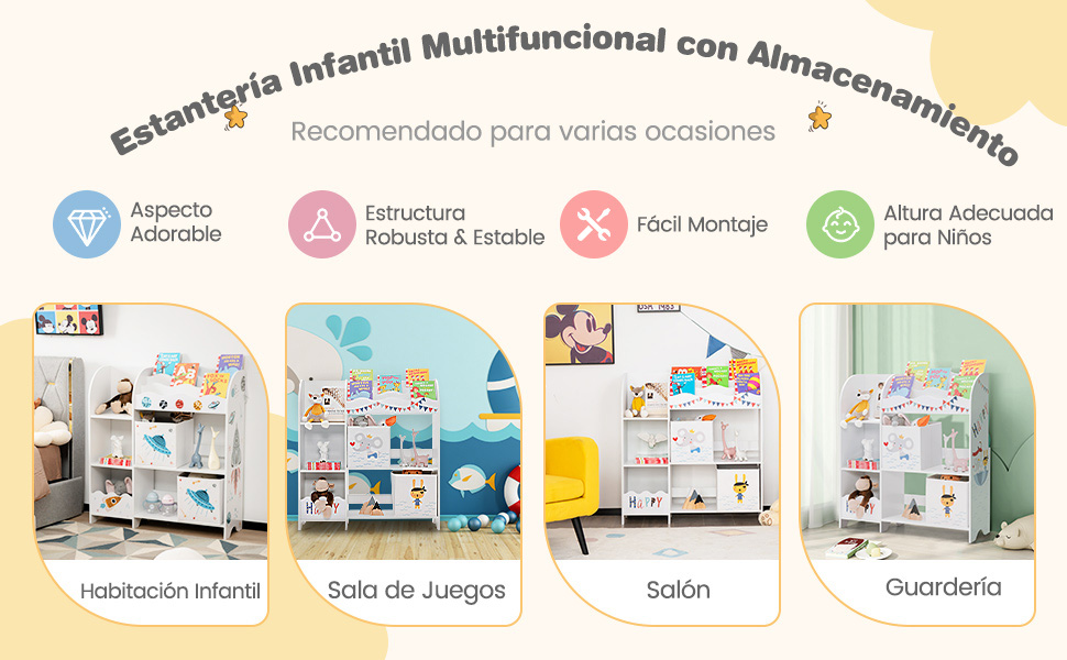 Librería infantil con cajones