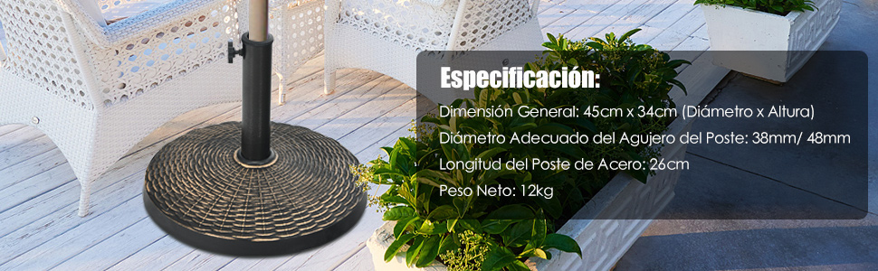 base de sombrilla ajustable