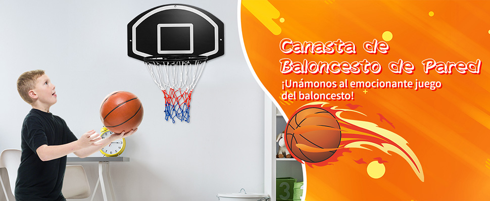Aro de baloncesto montado en la pared