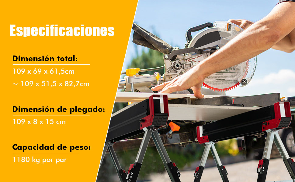 par de caballetes de sierra en un paquete de 2