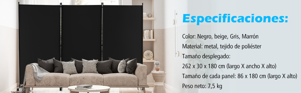 separador de ambientes con ruedas