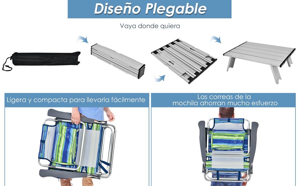 Silla plegable de 5 posiciones