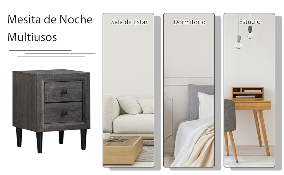 mesita de noche con cajón