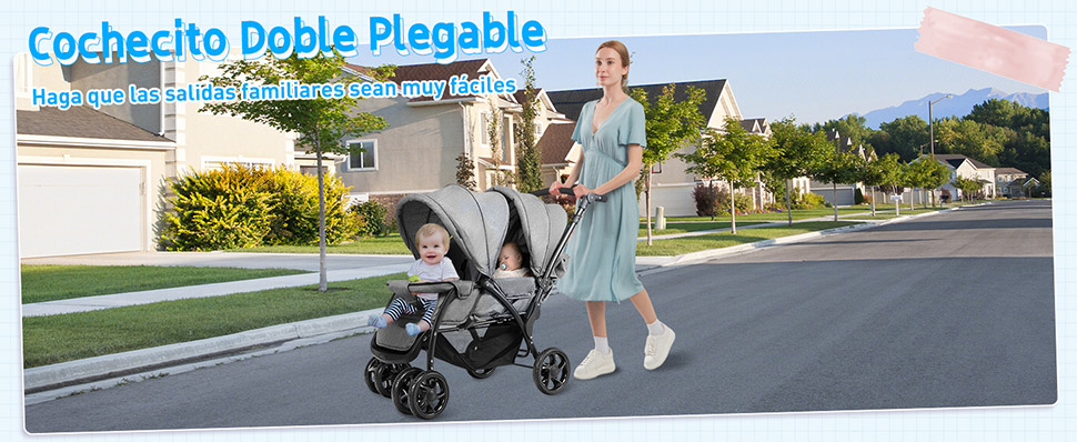 Cochecito doble para bebés