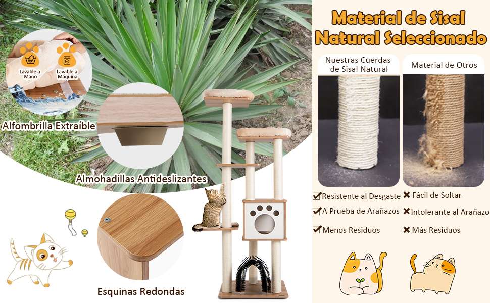 Condominio para gatos con postes rascadores para gatitos