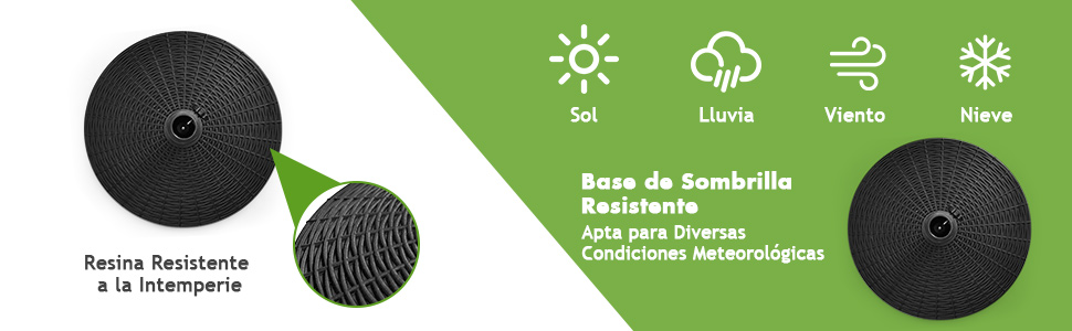 base de sombrilla para patio