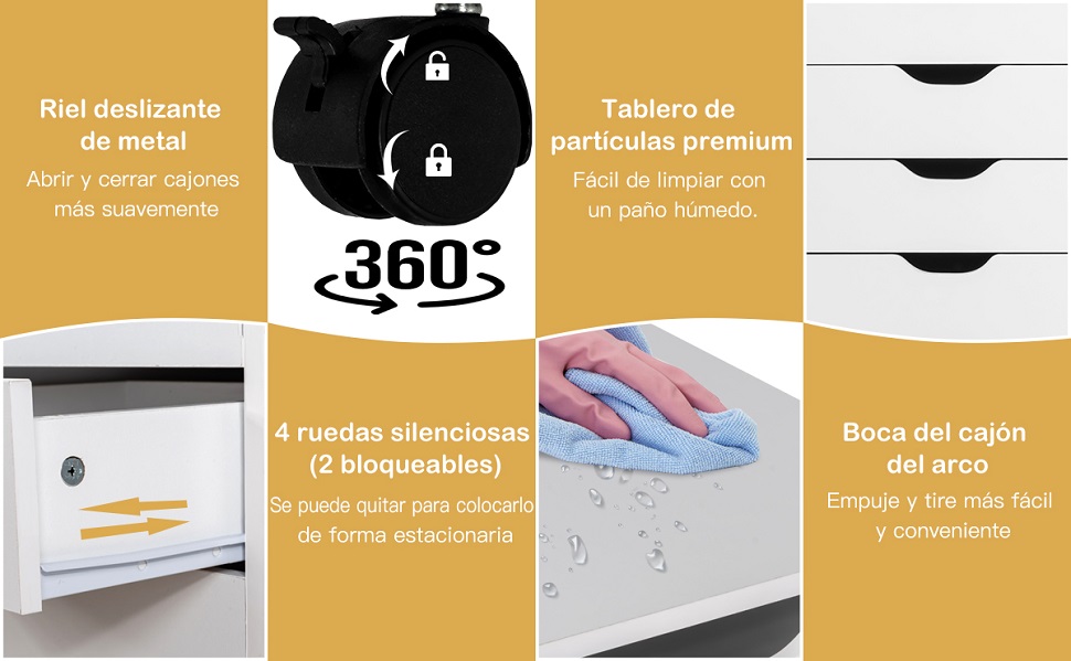  cajonera con 5 cajones para documentos