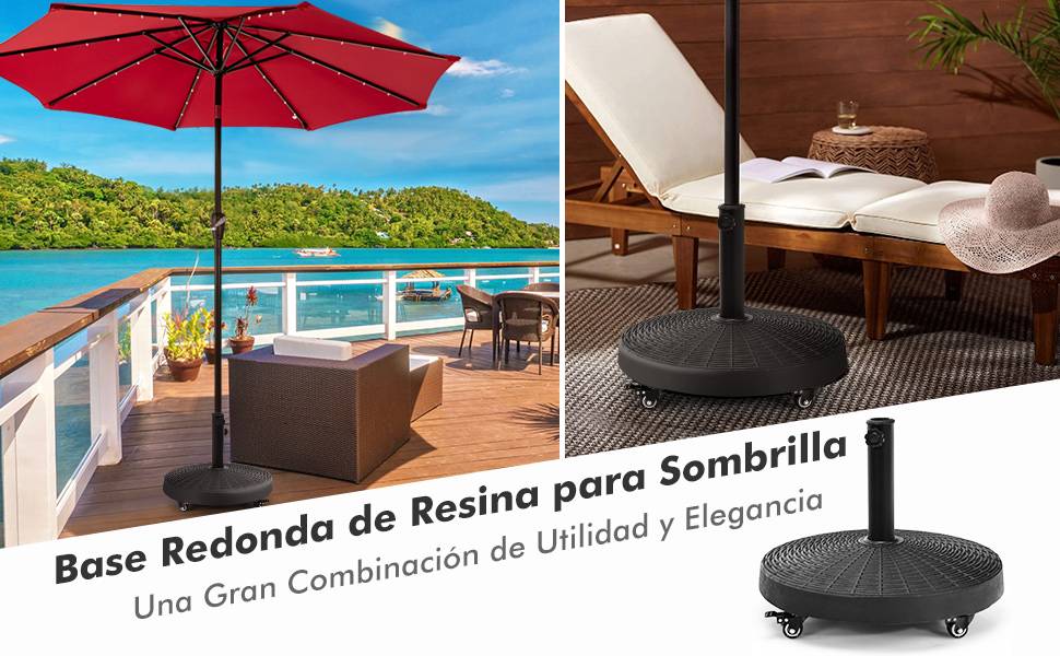 Base de sombrilla con ruedas