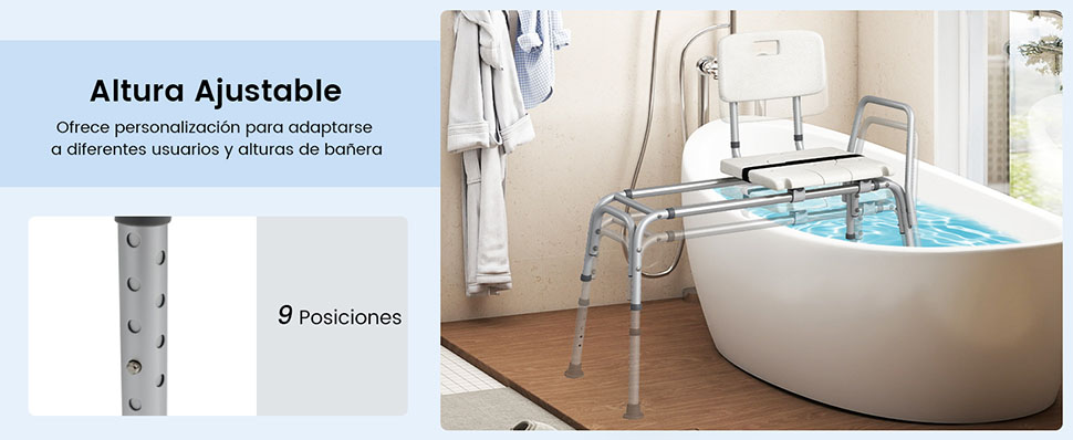 silla de ducha antideslizante con cinturón de seguridad