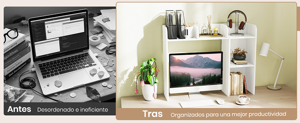 Estantería para escritorio con monitor 27