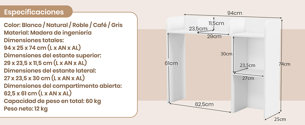 ‌Estantería vertical organizadora