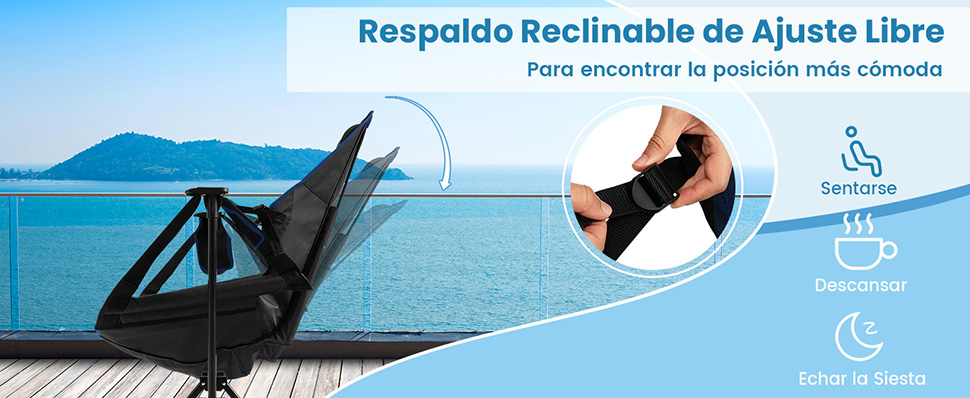 Silla plegable con reposapiés 