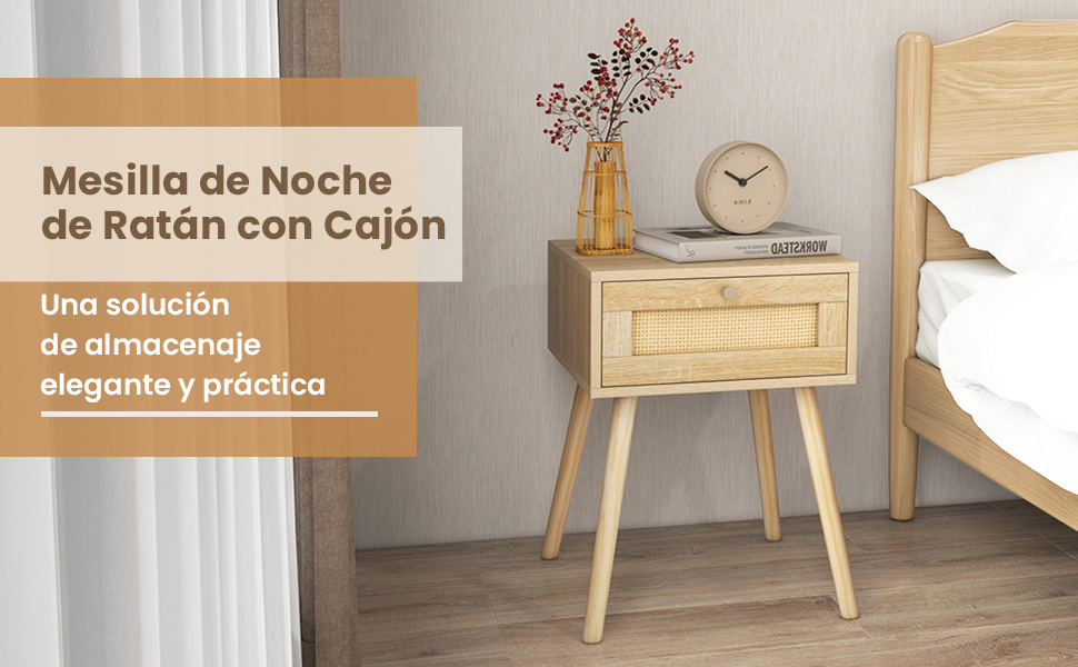 Mesita de noche con cajones