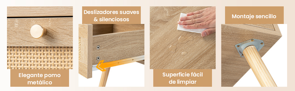 Mesa para sofá con cajones